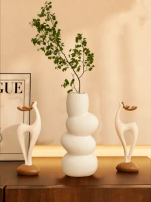 1 pieza Escultura de ciervo de resina, tema de jarrón geométrico, adecuado para varios tipos de habitaciones, excelente para decoración navideña, de Acción de Gracias, Año Nuevo y fiestas en general, sin necesidad de alimentación eléctrica