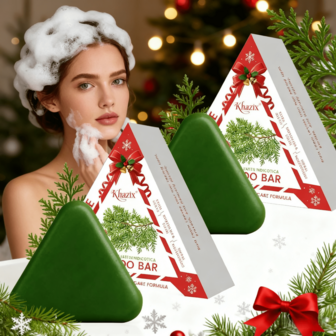 天然乌斯曼草洗发皂 - 秀发亮泽健康！修复干枯分叉，天然绿色洗发皂，适合所有发质！KHAZIX 绿色洗发皂，女士洗发水，圣诞礼盒套装，送给女朋友的礼物