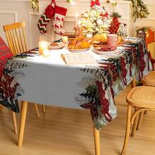1 件，涤纶桌布，圣诞快乐桌布，圣诞树桌布，圣诞节氛围桌旗，节日桌面装饰布桌布，家居装饰，圣诞装饰，礼物