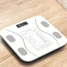 1pc Smart Body Fat Scale, Wireless Digital Bathroom Scale With LED Display, Smart Body Weight Scale, Digital Weight Scale, Battery Powered (AAA Batteries Not Included), Body Composition Analyzer, BMI Scale, Smartphone App, Suitable For Dorm, Fitness, Measurement Device, Electronic Scale, For Home, Bathroom, Dorm Use - White - View 3