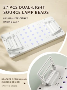 XEIJAYI 1个方形LED手枕美甲灯，快速美甲烘干机，指甲油固化UV灯，适用于手脚美甲沙龙（白色） - 白色 - 查看 5