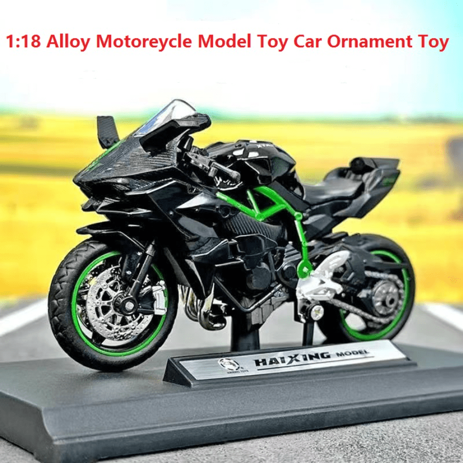Kawasaki H2R Sammlerstück 1:18 Maßstabsmodell - präzise gegossen, Rückzugsfunktion, das perfekte Geschenk für Hobbyisten und Amateure.