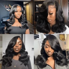 MECRY 200% Density Glueless Wigs Human Frontal Hair Pre Plucked Pre Cut 13x6 Wear And Go Glueless Wig 26-36 Inch HD Straight Lace Front Wigs Human Frontal Hair For Women Natural Black 180% 13*1 6inch Pixie Human Frontal Hair Wigs - Natural & Black - View 6