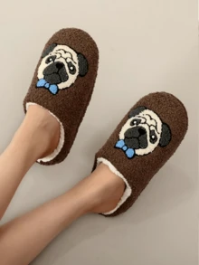 Nuevas zapatillas de casa de felpa con bordado de gato de dibujos animados para hombres y mujeres, zapatillas de invierno - Multicolor - Ver 8