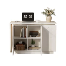 Desk, Rotating L-Shaped Computer Desk, Office Desk, Hairdressing Desk, White 110 - White + MDF - View 9