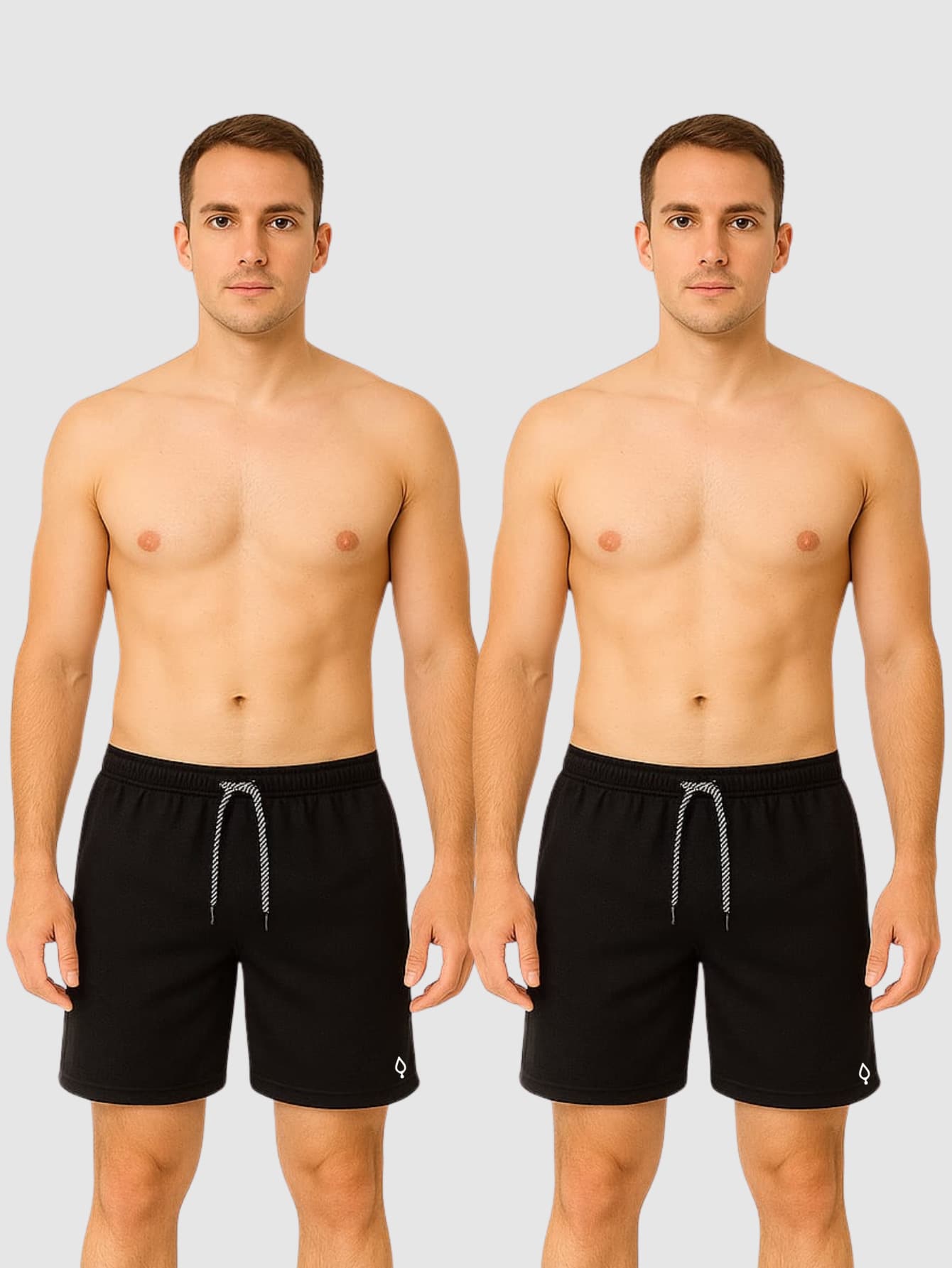 Bộ 2 Quần Short Đen Cho Bóng Đá Thể Thao Vải Khô Có Dây Rút Và Túi Bên Trong - màu đen - Xem 1