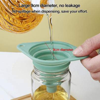 Imbuto in silicone, imbuto da cucina ampio e durevole, imbuto in silicone per riempimento di bottiglie, uso quotidiano in cucina, per il trasferimento di acqua o polveri, pieghevole e piatto per un facile stoccaggio, salva spazio