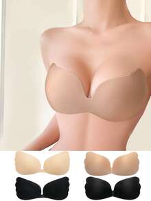 ideaCCSZ حمالة صدر لاصقة بدون ظهر للنساء، من نوع قطعة واحدة، حمالة صدر رافعة للصدر غير مرئية، مناسبة للبكيني وفساتين السهرة بدون أشرطة للأحجام الكبيرة C D E F، حمالات صدر صيفية بدون أشرطة ملابس داخلية نسائية، حمالة صدر لاصقة - متعدد الألوان - مشاهدة 2