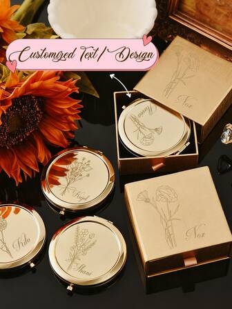 Engraved Bridesmaids Gifts Pocket Makeup Mirror Elegant Bridal Shower Gift Personalized Compact Mirror Bridesmaid Thank You Gift Personalized Gifts Custom Gifts Bridesmaid Gifts Christmas Gift Custom Name Mirror Gold Wedding Favors Custom Pocket Mirror Custom Wedding Gift Bridesmaid Proposal Birthday Gift Bridesmaids Mirror Bridesmaids Gifts Custom Folded Mirror