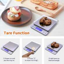 AOYI Small Digital Kitchen Scale For Baking, Precision Weight Scale Grams And Ounces For Jewelry, 3kg/6.6lb, Portable Battery Operated Scale With Tray For Food Cooking, Weighing Scales For Measuring, Sourdough Bread, Tracking Intake, Battery Not Included