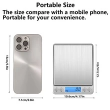 AOYI Small Digital Kitchen Scale For Baking, Precision Weight Scale Grams And Ounces For Jewelry, 3kg/6.6lb, Portable Battery Operated Scale With Tray For Food Cooking, Weighing Scales For Measuring, Sourdough Bread, Tracking Intake, Battery Not Included