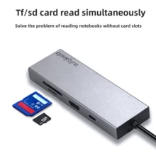 Lenovo 联想 ThinkPlus LC08 8 合 1 Type-C 集线器，带 100W PD 快速充电、HDMI、USB 3.0、千兆以太网、SD 卡读卡器、笔记本电脑铝合金适配器（多系统兼容、即插即用） - 其他 - 查看 5