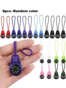 6pcs Compass Keychain, Small Multicolor Outdoor Camping Hiking Pocket Compass, Mini Portable Compass Keychain, Suitable For Hiking And Camping Navigation. - Multicolor - View 6