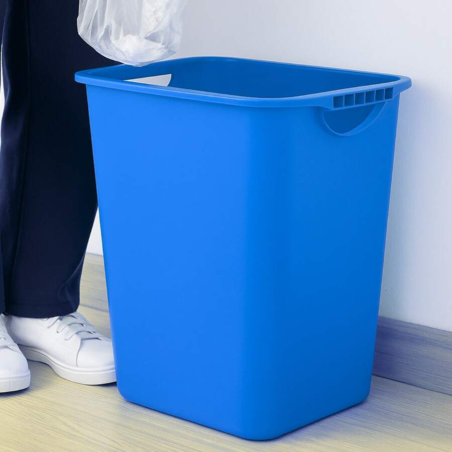 Bote, Cesto de basura papelero de oficina 13 Litros, Cesto de Basura sin Tapa, Estilo Minimalista y Moderno, Ideal para Cocina, Oficina y Hogar, Almacenamiento Creativo, Organizador Ligero y Duradero para Residuos o Reciclaje, Perfecto para Espacios Pequeños o Grandes, - Azul - Ver 1