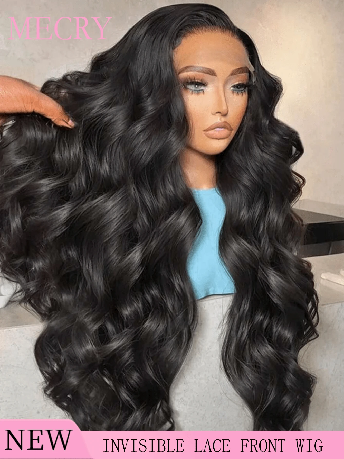 MECRY 真人前发假发 6-36 英寸蕾丝前发假发 13X4 13*6 4*4 5*5 &13*1 黑色波浪蕾丝前发假发 真人前发 200% 密度真实 13X4 蕾丝前发假发 真人前发预拔 Foen 13*1 精灵假发 - 自然色&黑色系 - 查看 1