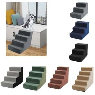 1 pieza Escaleras para mascotas (gatos y perros), Escalones multinivel para perros, Rampa para cama, Antideslizante y durable, Pasos para sofá y cama removibles y lavables, Cuidado para perros y gatos ancianos o lesionados, Mascotas con dolor en las articulaciones, Las escaleras para mascotas pueden proteger bien la columna vertebral y el rebote, Escalones para perros estables y antideslizantes para interiores, Escalones removibles, Rampa con gradiente de espuma de memoria gruesa, Rampa de entrenamiento para perros y tiempo de juego