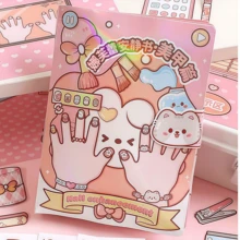 DIY Nail Salon Sticker Toy, Children's Handmade Craft Book, Quiet Cutting Book, Non-Finished Gift, Simulated Nail Salon Scene - Beige - View 1