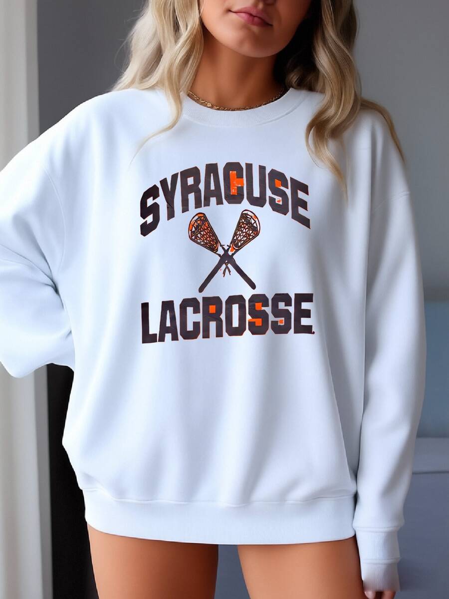 Vintage Sportswear Ncaa Syracuse Lacrosse Syracuse University Spellout Crewneck Sweatshirtgy Style S Size Sweatshirt - 白色 - 查看 1