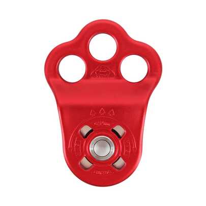 Roldana Única para Escalada em Rocha, Roldana de Três Furos 30kN, Feita de Liga de Alumínio de Alta Resistência, Com Rotação de 360° da Placa Lateral