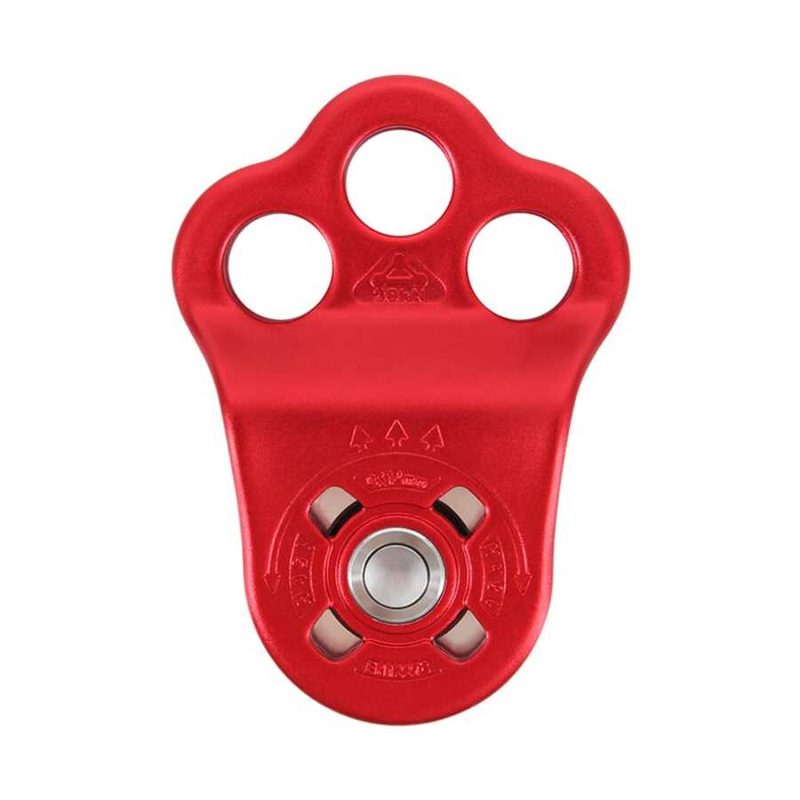 Rock Climbing Single Pulley, 30kn Three-Hole Pulley, Made Of High-Strength Aluminum Alloy, With 360° Rotation Of The Side Plate