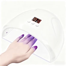 36W 12 LED lámpara de uñas rosa inteligente con sensor, luz de curado UV/LED, pantalla digital y función de temporizador, adecuada para diferentes gels de uñas. - Blanco - Ver 5