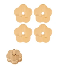 12cm/4.7in INS Style Bamboo Flower Insulation Pad, Heat Resistant Coaster, Pot Holder With Storage Rack, Home Use - Apricot - View 17