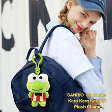 SANRIO 卡通青蛙毛绒挂件 – 官方授权可爱青蛙毛绒钥匙扣，可挂在背包、钱包、手提包或旅行包上 – 柔软迷你毛绒吊坠，高 8 厘米/3.15 英寸 – 可爱的卡通毛绒玩具，适合日常使用、礼品交换和展示 – 生日礼物的完美之选 - 彩色 - 查看 2