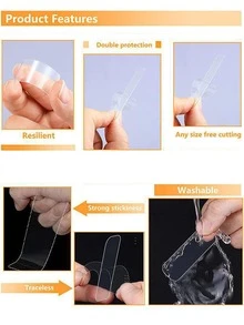 60 piezas de almohadillas adhesivas claras y de doble cara - Resistentes, impermeables, removibles y sin residuos - Perfectas para montar, colgar en la pared, fotos, catalla grandeles y más!