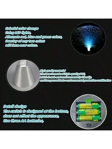 LED Fiber Optic Lamp, Automatic Color Changing, Novelty Decorative Light, Indoor Atmosphere Lamp, Powered By 3 AA Batteries, Suitable For Birthday Decoration, Party Decoration, Yard Lighting, Christmas Decoration - Silver - View 7