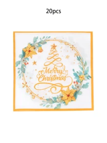 Bộ đồ ăn 10/20/50 chiếc hình tuần lộc Giáng sinh vui vẻ, đĩa giấy hình cây thông Noel hình hươu vàng, đĩa ăn tối thanh lịch 9 inch, đĩa tráng miệng dễ thương 7 inch, cốc uống nước và khăn ăn trang trí, bộ đồ ăn cho tiệc Giáng sinh và trang trí mùa đông - Nhiều màu - Xem 10