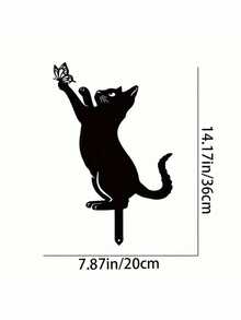 1 szt. Urocza sylwetka kota - trwała stal, dekoracyjna statua na zewnątrz dla miłośników zwierząt domowych - idealna do ogrodu, trawnika