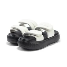 Puma Sandalias de mujer con suela gruesa y cómodas para uso casual - Gris-plata - Ver 1