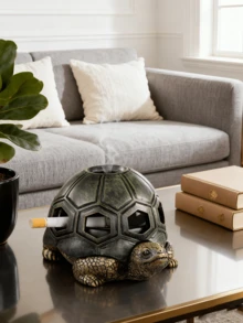 1pc Charming Crab Ashtray With Lid - Fly Proof, Home Office Decor Pet, Asymmetrical Shaped, Electricity-Free