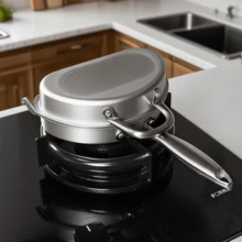 Tragbare klappbare doppelseitige flache Pfanne, antihaftbeschichtete Bratpfanne/Topf, Zuhause Frühstücks Ei/Pfannkuchen Pfanne, geeignet für Camping, Gas- und Induktionskochfeld