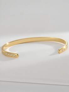 Charm-In 1pc Gold-Tone Open Zirconia Bracelet For Women - Gold Model 4 - View 2