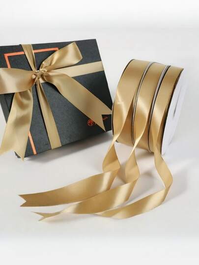 Cinta dorada de 1/2,5 cm (0,4/1 pulgada) de color champán, adecuada para coronas de Navidad, hacer lazos, envolver regalos, coronas, decoración del hogar, manualidades, lazos para árboles de Navidad - 866 pulgadas continuas