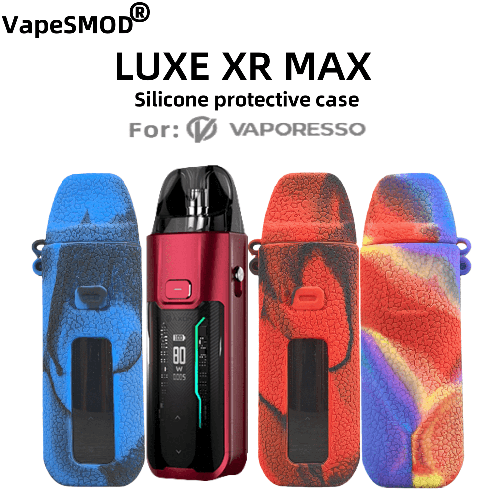  VapeSMOD Vape Mod LUXE XR MAX Schutzhülle, geeignet für Vaporesso LUXE XR MAX, strukturiertes Leder-Muster Flüssigsilikon Soft Shell, Stoß- und rutschfeste Schutzhülle