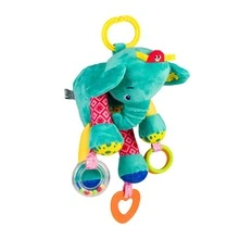 Chocalho Para Bebê Elefante Com Atividades Colorido Love - Multicolorido - Visão 3