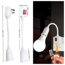 1pc 360° Rotatable Universal Lamp Holder, E27 Screw Socket With Switch, Mini Night Light & Fan Dedicated Lamp Holder, Bedroom Wall Lamp - US A Type Plug(220-240V) - View 1