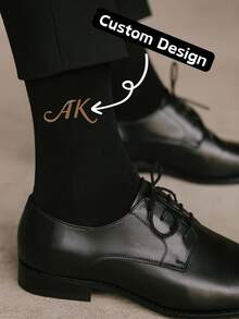 1 Pc Wedding Socks, Groomsmen Initial Socks, Gift For Groomsmen, Embroidery Initial Wedding Socks, Personalized Embroidered Best Man Socks - Style B - View 1
