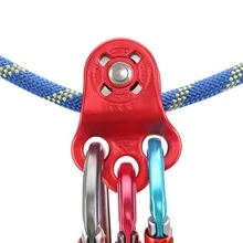 Rock Climbing Single Pulley, 30kn Three-Hole Pulley, Made Of High-Strength Aluminum Alloy, With 360° Rotation Of The Side Plate