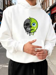 Sudadera de Hombre de Corte Holgado, Diseño Simple, Se Ve Bien con Todo - Blanco - Ver 6