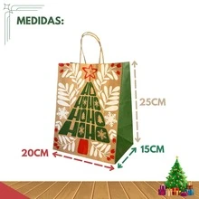 Kit 10 Sacola Santa Claus Presente De Natal 20x15x25cm - 2937 - Visão 2