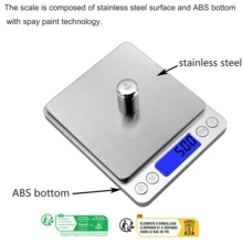 AOYI Small Digital Kitchen Scale For Baking, Precision Weight Scale Grams And Ounces For Jewelry, 3kg/6.6lb, Portable Battery Operated Scale With Tray For Food Cooking, Weighing Scales For Measuring, Sourdough Bread, Tracking Intake, Battery Not Included