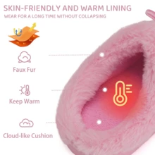 WateLves Girls Slippers Kids Slip On Winter House Shoes Anti-Slip Soft Coral Fleece Slipper For Indoor & Outdoor - Pink - View 5