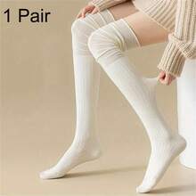 1/3/5 Pairs Women'S Warm Thick Calf Socks - Slim Fit, Solid Color With Side Stripes, Machine Washable, Perfect For Autumn & Winter Boots, Casual & Stylish Design, Winter Socks | Slim Fit Socks | Texture - Over-the-knee Socks - View 14