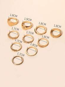 Set di 10 anelli alla moda con strass a forma di stella per donne, stile bohémien, adatti per uso quotidiano, Ognissanti, San Valentino, compleanni e altre occasioni, possono essere usati come regali - Multicolore - Visualizzare 5