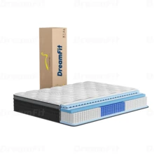 DreamFit Colchón Ortopedico Híbrido,Colchon Queen Size  En Caja,Espuma de Alta Densidad Memory Foam,Diseño Ergonómico,Antibacteriana,Antiácaros,Transpirabilidad,Antialérgico,Resistente a la humedad,Alivio de Presión y Extremadamente Cómodo,Firmeza media,Certificado CertiPUR-US®, colchones Espuma, colchon Resortes - Blanco y Negro - Ver 13