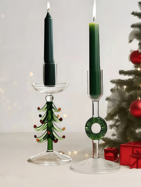 1 pezzo Portacandele in vetro di forma semplice stile nordico natalizio, portacandela aromaterapia, portacandela alto conico, portacandele decorativi vintage moderni, centrotavola per camino, tavolo da pranzo europeo, per atmosfera romantica