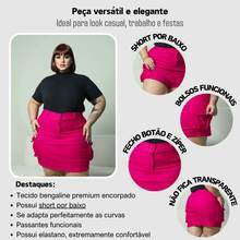 Plus Size Skirts - 玫紅色 - 查看 4